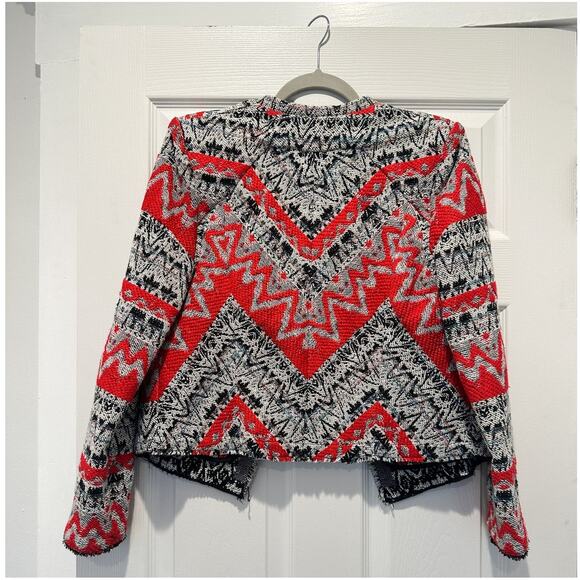 IRO Kroe Red Tweed Tapestry Short Cropped Jacket Small - Picture 7 of 12